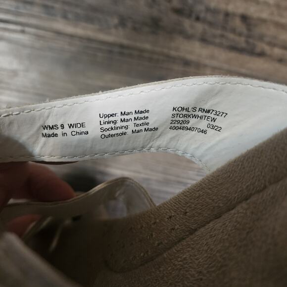 Croft & Barrow white sandals Womens size 9  Wide excellent condition Pre-owned - Picture 9 of 9